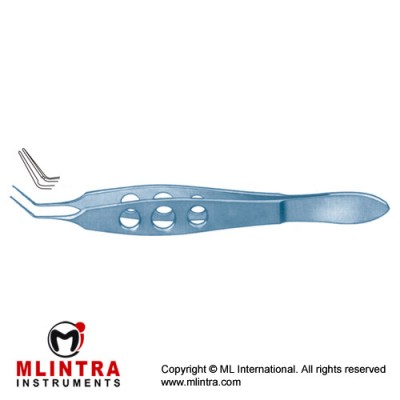 Kelman-McPherson Suture Tying Forcep Angled - With Tying Platform Titanium, 10 cm - 4" Jaws Length 7.5 mm